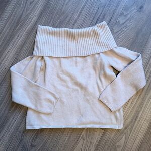 Old Navy Foldover Sweater | SoSoft Off-Shoulder Sweater in Cream
